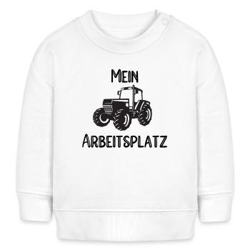 Landwirt Arbeitsplatz - Baby Organic Sweatshirt Baby Changer von Stanley/Stella - Weiß - Vorne