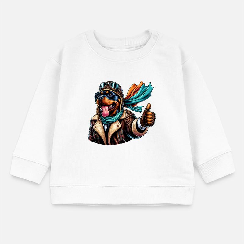 Rottweiler Pilot Design Baby Sweatshirt by Stanley/Stella