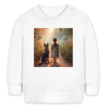 Deutscher Schäferhund Kunst - Baby Organic Sweatshirt Baby Changer von Stanley/Stella - Weiß - Vorne