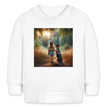 Deutscher Schäferhund Kunst - Baby Organic Sweatshirt Baby Changer von Stanley/Stella - Weiß - Vorne
