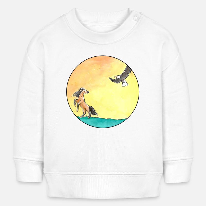 Vie de cheval sauvage II - Sweat bébé bio Stanley/Stella - blanc