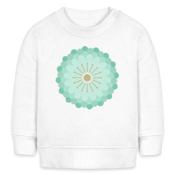 Mint Grün & Gold Blume - Baby Organic Sweatshirt Baby Changer von Stanley/Stella - Weiß - Vorne