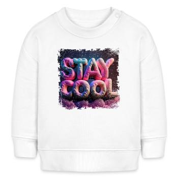 Restez cool texte en 3D - Sweat bébé bio Stanley/Stella - blanc - Devant