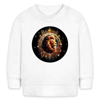 Lion dans le cercle du zodiaque - Signe du zodiaque Lion - Sweat bébé bio Stanley/Stella - blanc - Devant
