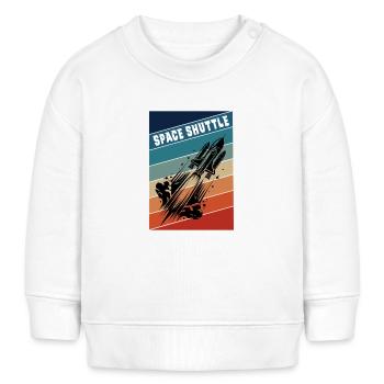 Vaisseau spatial Vintage Design - Sweat bébé bio Stanley/Stella - blanc - Devant