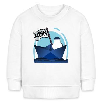 PAPIERBOOT MOIN PAPIERSCHIFF MÖWE - Baby Organic Sweatshirt Baby Changer von Stanley/Stella - Weiß - Vorne
