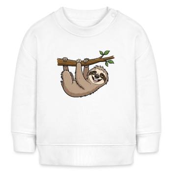 Verspieltes Faultier - Baby Organic Sweatshirt Baby Changer von Stanley/Stella - Weiß - Vorne