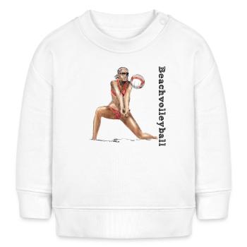 Volleyball Diva Rot - Baby Organic Sweatshirt Baby Changer von Stanley/Stella - Weiß - Vorne