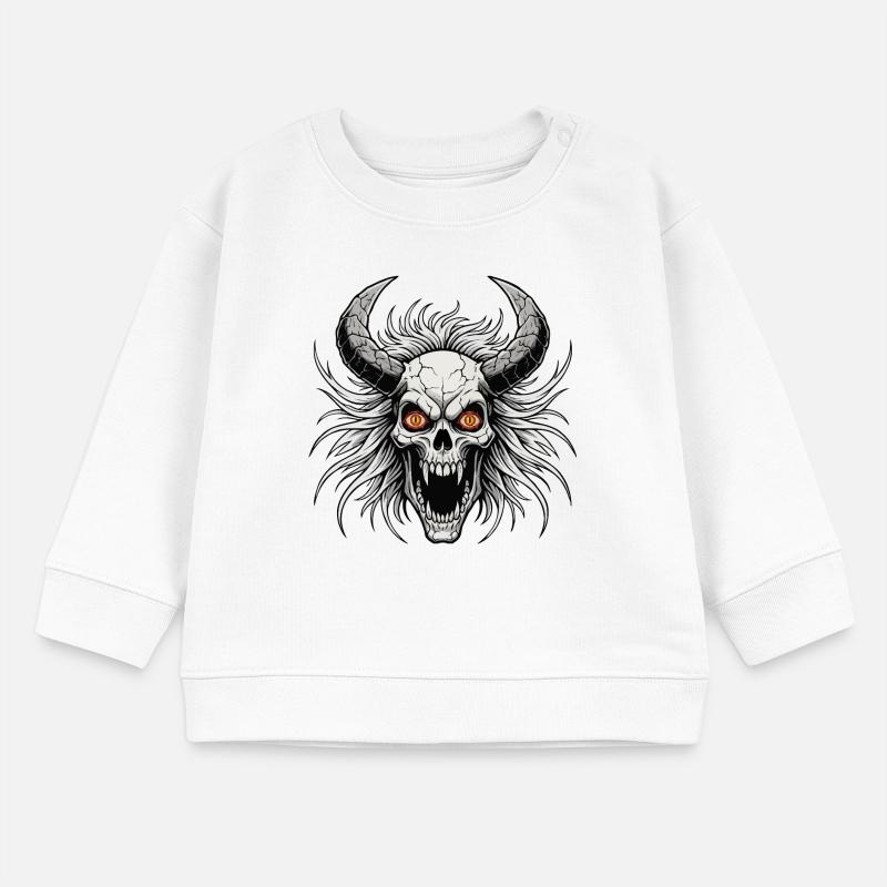 Crâne de diable avec des cornes Sweat bébé bio Stanley/Stella
