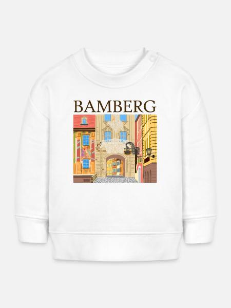 Bamberg, Bayern Handzeichnung - Baby Organic Sweatshirt Baby Changer von Stanley/Stella - Weiß
