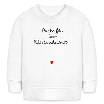 Herz Danke Hilfsbereitschaft - Baby Organic Sweatshirt Baby Changer von Stanley/Stella - Weiß - Vorne