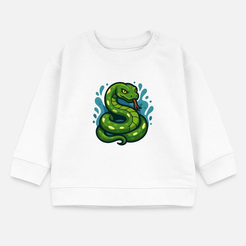 Green Tree Python Snake in Wave Baby Sweatshirt by Stanley/Stella