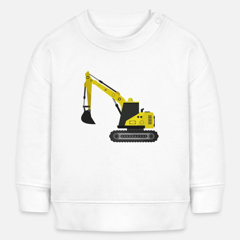 Excavatrice - Sweat bébé bio Stanley/Stella - blanc