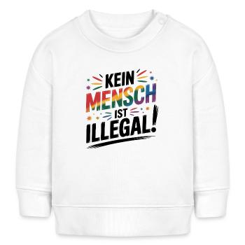 Kein Mensch ist illegal - Cool Pride Logo - Baby Organic Sweatshirt Baby Changer von Stanley/Stella - Weiß - Vorne