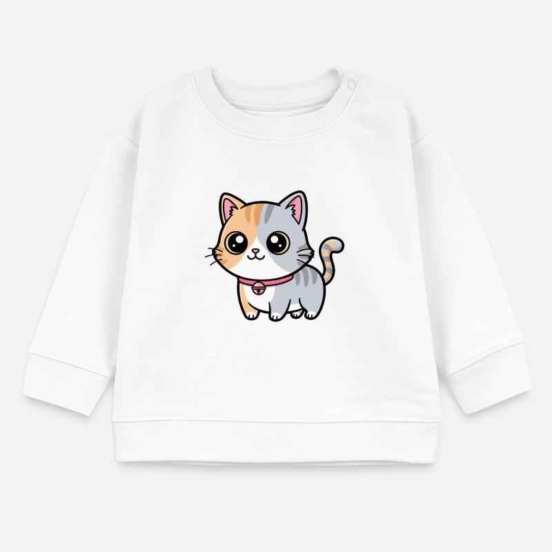 Charme de collier chaton calicot Sweat bébé bio Stanley/Stella