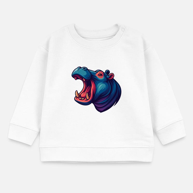 Neon hippo with an open muzzle Baby Sweatshirt by Stanley/Stella