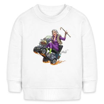 Granny Purple auf Renn-Elektroroller - Baby Organic Sweatshirt Baby Changer von Stanley/Stella - Weiß - Vorne