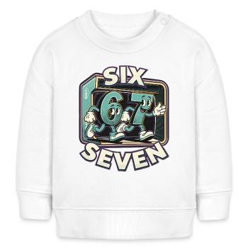 67 Six Seven Sechs Sieben Lustig Geschenk - Baby Organic Sweatshirt Baby Changer von Stanley/Stella - Weiß - Vorne