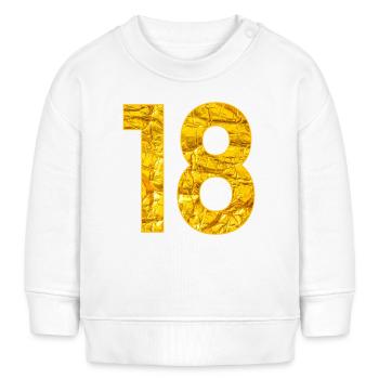Numéro Dix-Huit - Numéro 18 Anniversaire - Sweat bébé bio Stanley/Stella - blanc - Devant