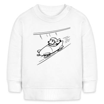 dackel eis bob kanal line art - Baby Organic Sweatshirt Baby Changer von Stanley/Stella - Weiß - Vorne