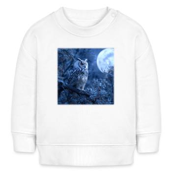 Schnee-Eule Vollmondnacht Magische Winternacht - Baby Organic Sweatshirt Baby Changer von Stanley/Stella - Weiß - Vorne