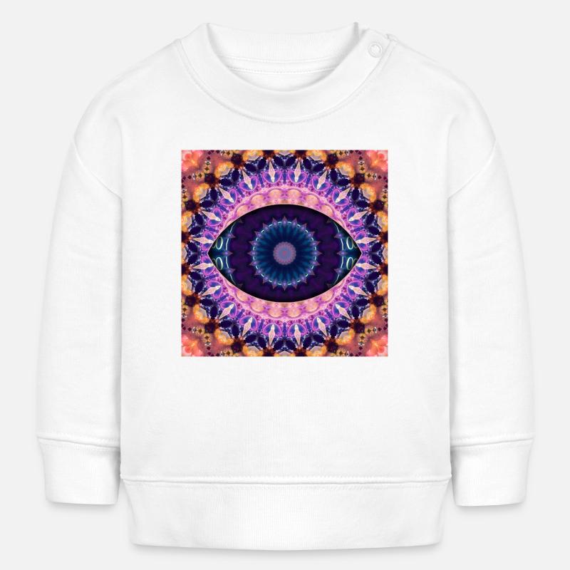 Mandala oculaire kaléidoscopique - Sweat bébé bio Stanley/Stella - blanc