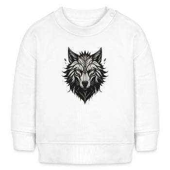 Nachtstilisierter Wolf - Baby Organic Sweatshirt Baby Changer von Stanley/Stella - Weiß - Vorne