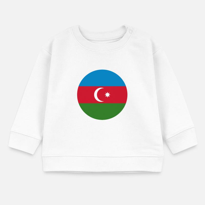 Drapeau rond de l’Azerbaïdjan Sweat bébé bio Stanley/Stella