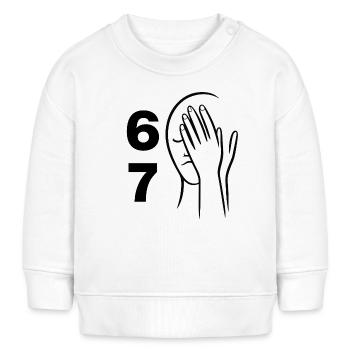 67? FACEPALM, SIX SEVEN TREND. À QUOI BON ? 🤔 - Sweat bébé bio Stanley/Stella - blanc - Devant