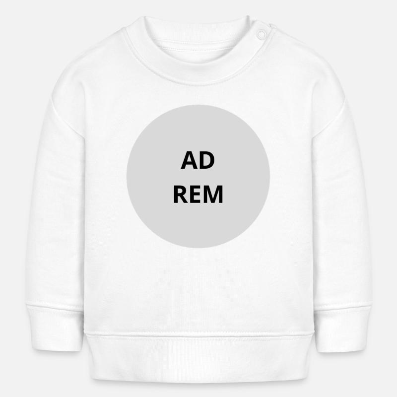 Texte de l’emblème du cercle gris - Sweat bébé bio Stanley/Stella - blanc