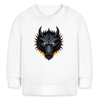 Schwarzer Drache Drachenkopf - Baby Organic Sweatshirt Baby Changer von Stanley/Stella - Weiß - Vorne