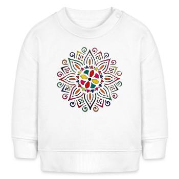 Mandala Farbenspiel- Martina Eßer - Baby Organic Sweatshirt Baby Changer von Stanley/Stella - Weiß - Vorne