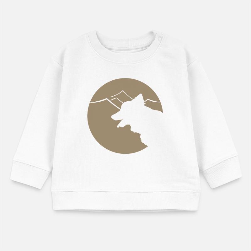 Hundsilhouette im Gebirge oder Dünen Baby Organic Sweatshirt Baby Changer von Stanley/Stella