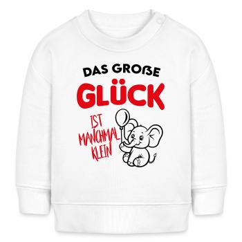 Große Glück ist klein Babysprüche Elefant Lustig - Baby Organic Sweatshirt Baby Changer von Stanley/Stella - Weiß - Vorne
