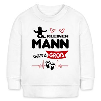 Kleiner Mann ganz Groß Babysprüche Lustig Füße - Baby Organic Sweatshirt Baby Changer von Stanley/Stella - Weiß - Vorne