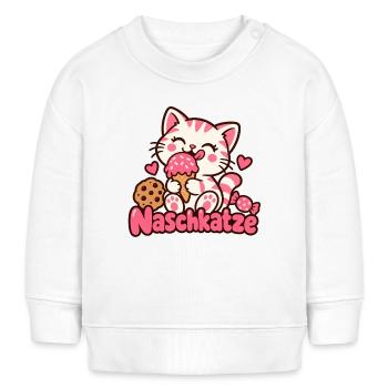Naschkatze Eisleckerei - Baby Organic Sweatshirt Baby Changer von Stanley/Stella - Weiß - Vorne