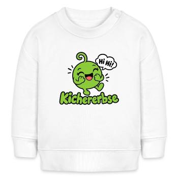 Kichererbse Lachen Maskottchen - Baby Organic Sweatshirt Baby Changer von Stanley/Stella - Weiß - Vorne