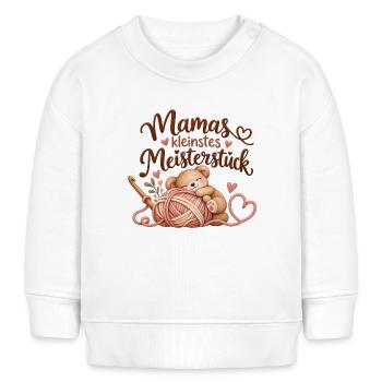 Mamas kleinstes Meisterstück – Baby Geschenk - Baby Organic Sweatshirt Baby Changer von Stanley/Stella - Weiß - Vorne