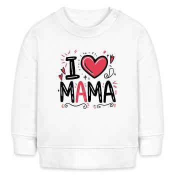 Baby ich liebe Mama - Baby Organic Sweatshirt Baby Changer von Stanley/Stella - Weiß - Vorne