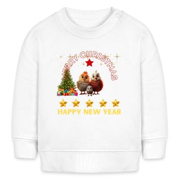 MERRY CHRISTMAS - HAPPY NEW YEAR - Sweat bébé bio Stanley/Stella - blanc - Devant