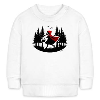 Comme le Petit Chaperon Rouge à travers la forêt, attention aux loups ! - Sweat bébé bio Stanley/Stella - blanc - Devant