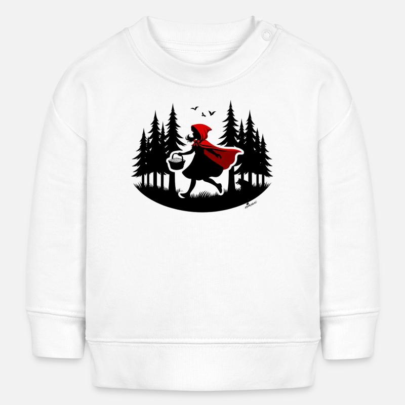Wie ein Rotkäppchen durch den Wald, Achtung Wolf! - Baby Organic Sweatshirt Baby Changer von Stanley/Stella - Weiß