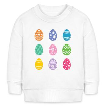 Oeufs de Pâques - Sweat bébé bio Stanley/Stella - blanc - Devant