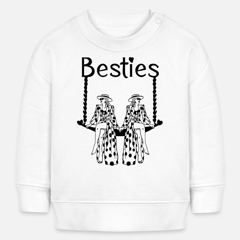 Besties - Beste Freundinnen - Amis - Sweat bébé bio Stanley/Stella - blanc