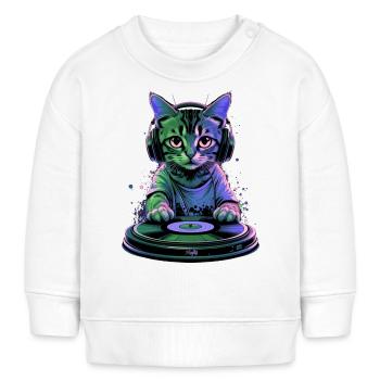 Kitty DJ 🎧 - Baby Organic Sweatshirt Baby Changer von Stanley/Stella - Weiß - Vorne