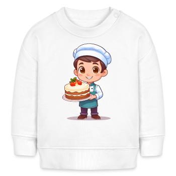 Pastry chef with cake - Baby Sweatshirt by Stanley/Stella - white - Front