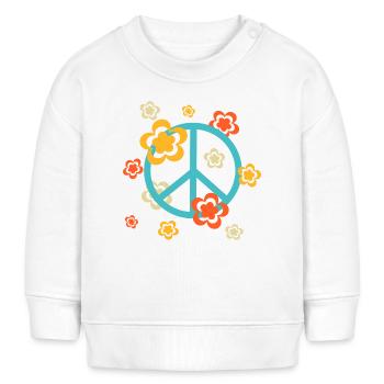 des années 70 motif de fleur - Sweat bébé bio Stanley/Stella - blanc - Devant