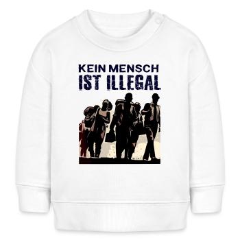 Kein Mensch ist illegal Demokratie Europa - Baby Organic Sweatshirt Baby Changer von Stanley/Stella - Weiß - Vorne