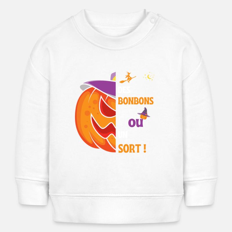 Des bonbons ou un sort ! Beau design d'Halloween - Sweat bébé bio Stanley/Stella - blanc