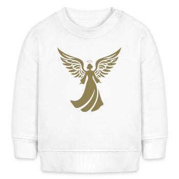 engel silhouette weihnachten heiligenschein - Baby Organic Sweatshirt Baby Changer von Stanley/Stella - Weiß - Vorne